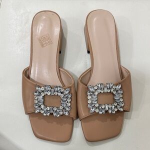 Zara Tan Embellished Mules